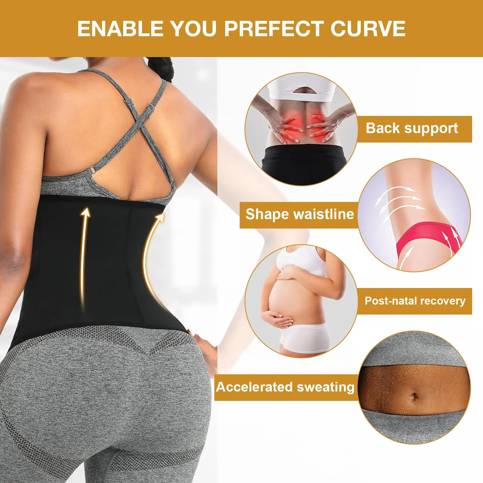 1PC Women's waist trainer waist trimmer breathable girl's waist trimmer exercise hourglass shaper 231025