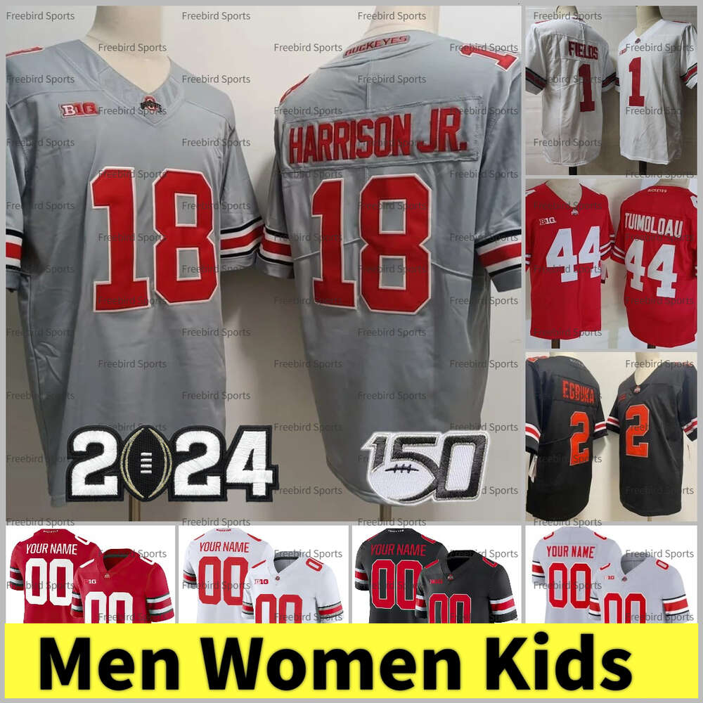 Ohio State Buckeyes Football Jersey Dobbins 97 Nick Bosa 18 Marvin Harrison Jr. 44 J.T. Tuimoloau Justin Fields 15 Ezekiel Elliott Red Custom Men Women Kids