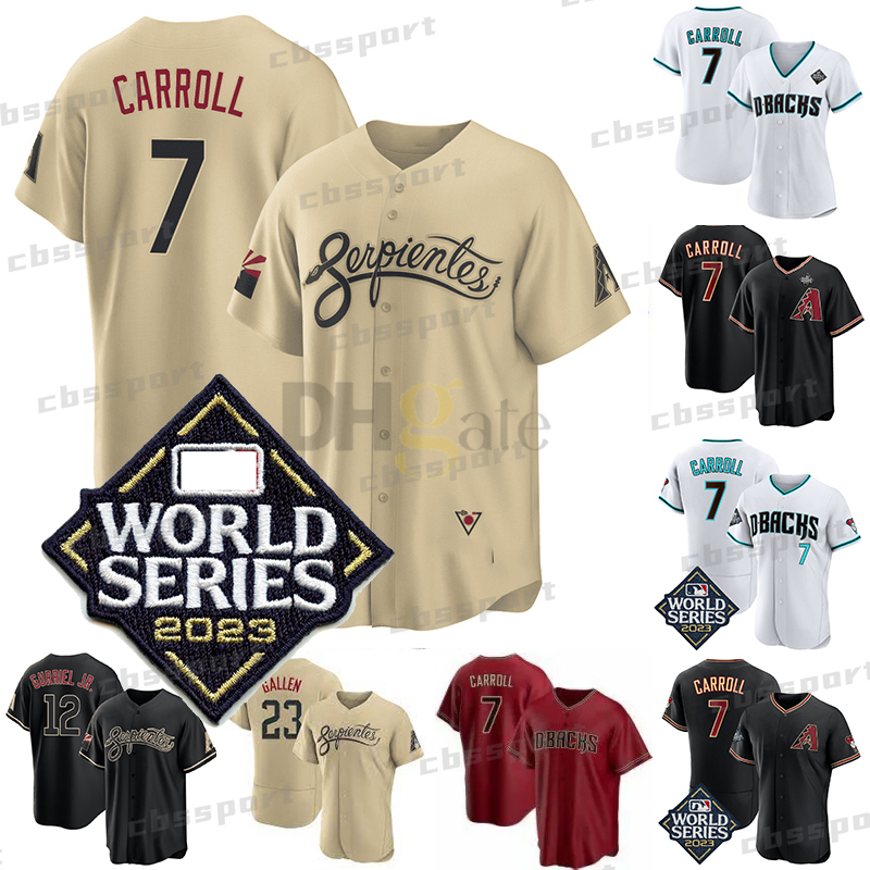 Diamond Back Corbin Carroll 2023 World Series Jersey Arizona Zac Gallen Christian Walker Randy Johnson Lourdes Gurriel Jr. Alek Thomas Gabriel Moreno Brandon Pfaadt
