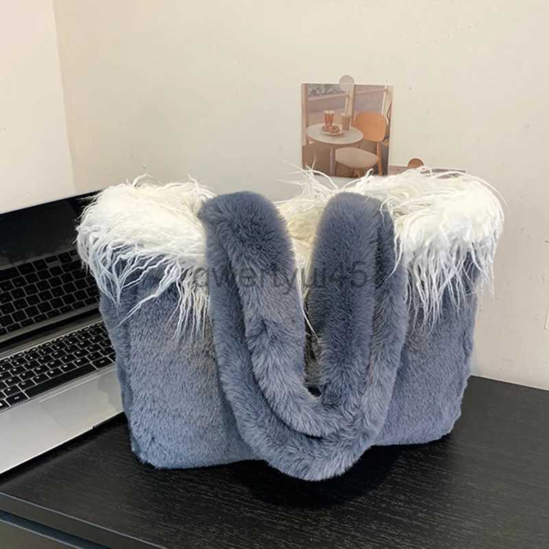 Shoulder Bags Bags New large capacity plush bag suitable for autumn/winter 2023 new paradigm shoulder bag elegant temperature tasler handbagqwertyui45