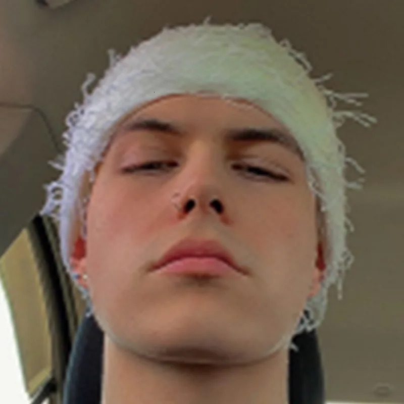 Beanie Skull Caps Balaclava Beanies Men Hat for Outdoor Camouflage Fleece Fuzzy Y2K Ski Hip Pop Distressed Knitted Full Face Mask 2023 231025