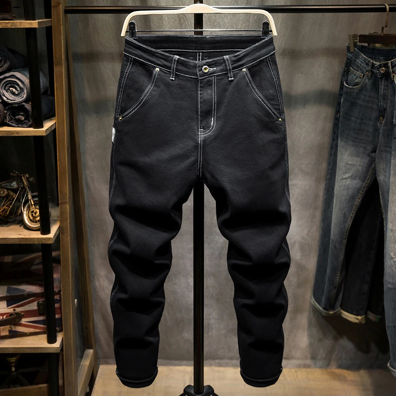 Mens Jeans Black For Men Loose Fit Stretch Baggy Wide Leg Casual Denim Trousers Oversized Streetwear Jean Homme Fashionable Cowboys 231025