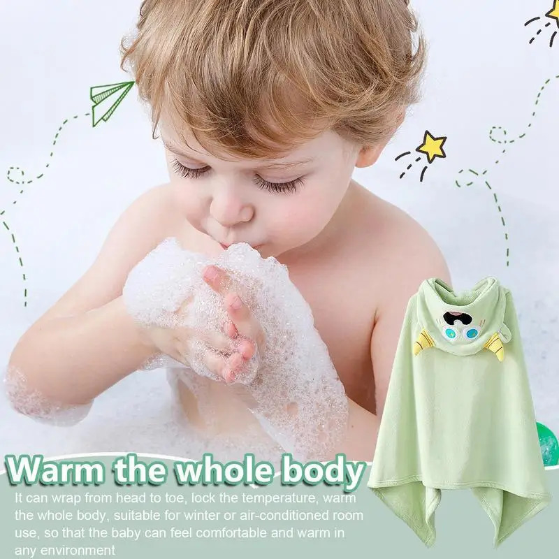 Towels Robes Cartoon Child Kid Hooded Cloak Infant Bathrob Baby Bath Towel Robe Cape Boy Girl Robe Cartoon Absorbent Cape Wrap Blanket 231024