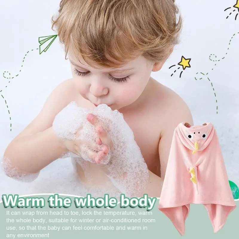 Towels Robes Cartoon Child Kid Hooded Cloak Infant Bathrob Baby Bath Towel Robe Cape Boy Girl Robe Cartoon Absorbent Cape Wrap Blanket 231024