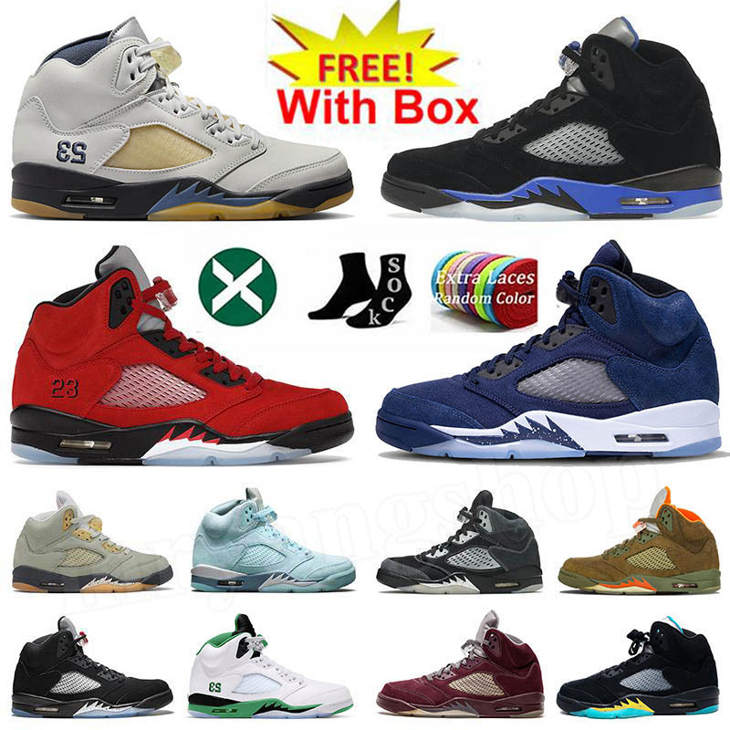 Jumpman 5 Basketball Shoes Men Aqua UNC 5s Lucky Green Georgetown Concord Racer Blue Raging Bull Fire Red Suede Jade Horizon Sail What The for mens Trainers Sneakers