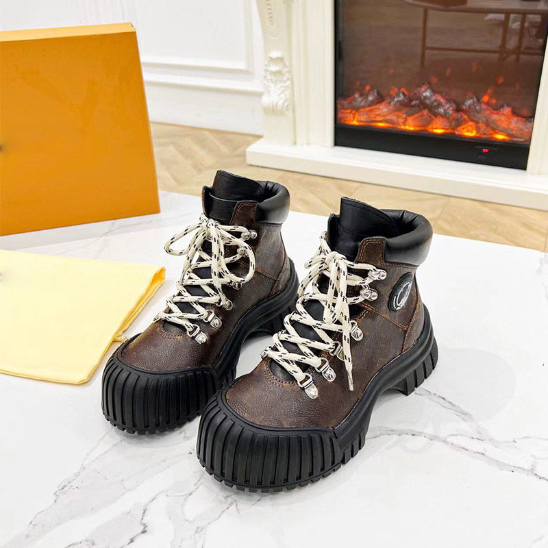 Designer White Booties High Heels Boots Women Black Brown Leather Ruby Flat Ranger Boot Shoes 35-41