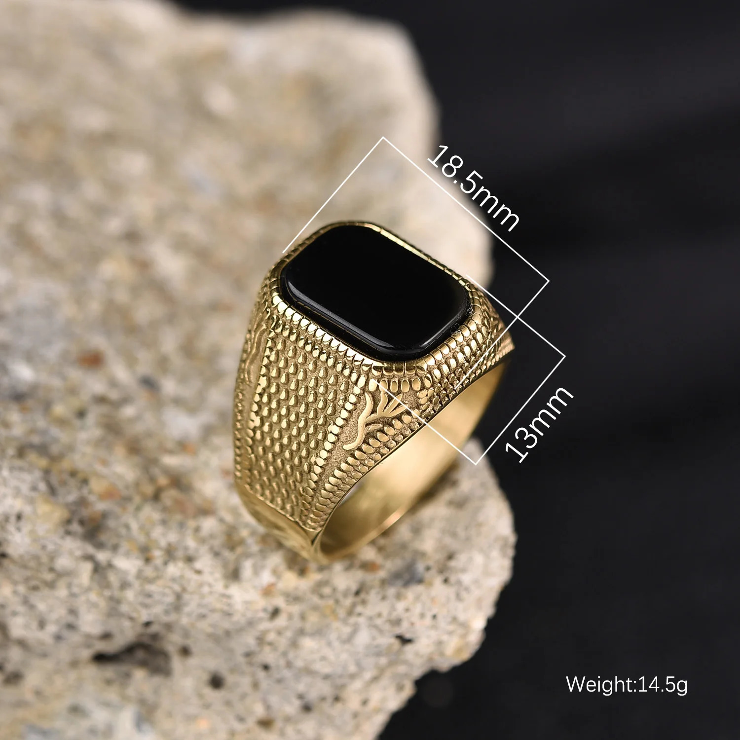 Band Rings Men High Quality 316LStainless Steel Multiple Color Gemstone Styles Onyx Classic Fashion Trend Jewelry 231025