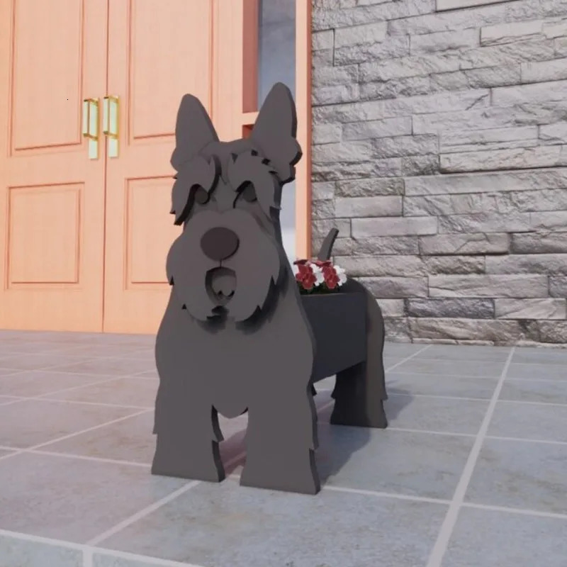 Planters Pots Garden Flower Pot Dog Planter Schnauzer Bulldog Poodle Corgi Yorkshire Garden Pots DIY PVC Flower Planter Garden Home Decor 231025