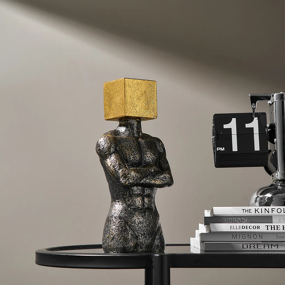 Christmas Decorations Modern Home Decoration Geometric Art Strong Body Statue Room Decor Desk Accessories Sculptures and Figurines Creative Ornament 2