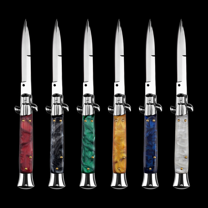12Models 9 Inch Godfather Stiletto Mafia Horizontal knife Pocket knives EDC Tools