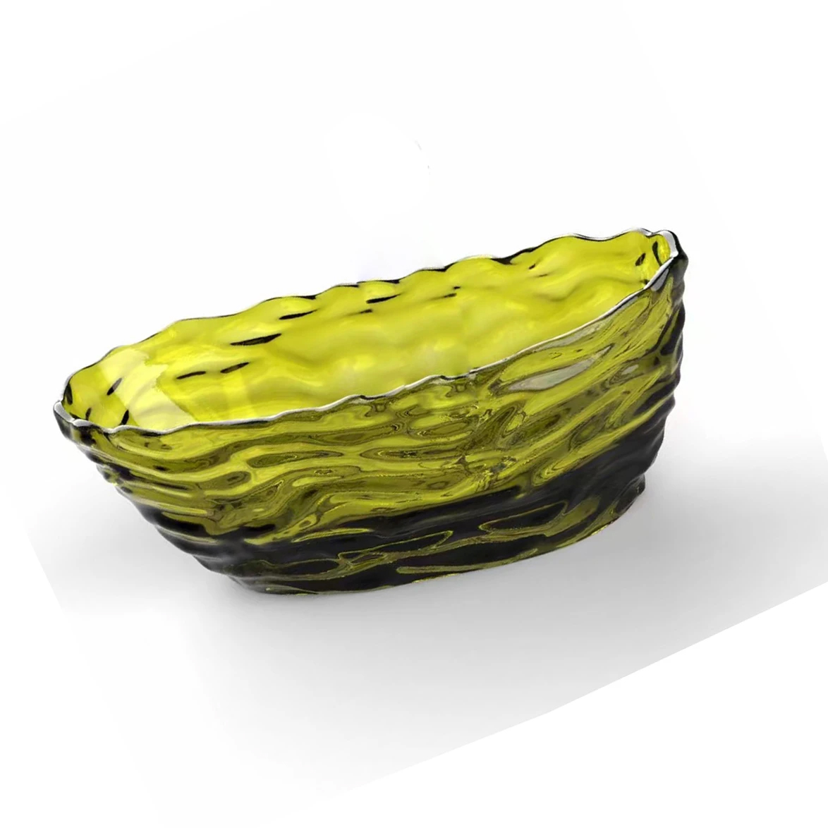 1750x785x640mm Oval Resin Water Ripple Bathtub Freestanding Floor Mounted Crystal Yellow Tansparent Tub BV001-4