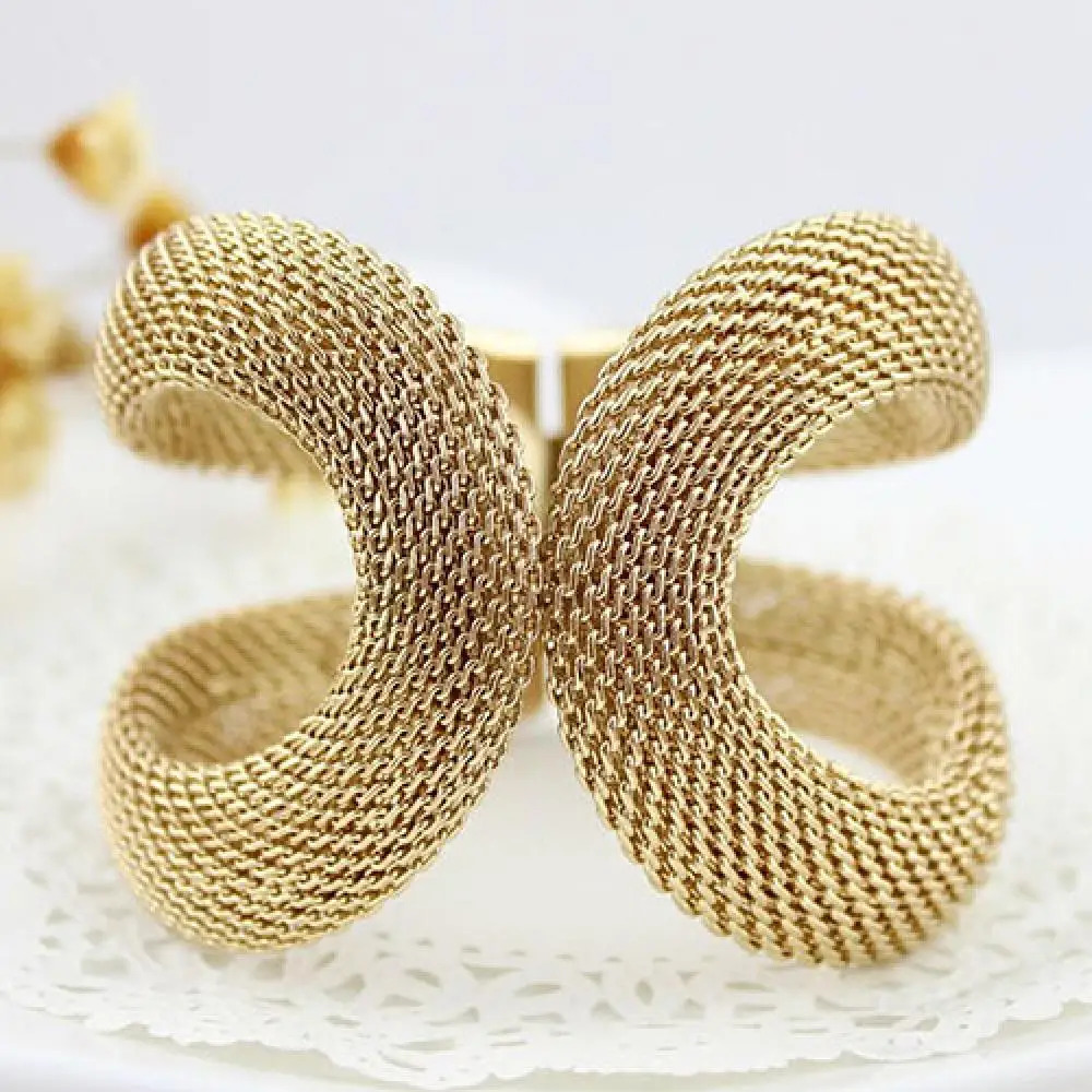 Tails Holder Cuff Bracelets Gold Color Classic Big Bangle Pulseiras Femininas Wide Bangle Jewelry Accessories 231025
