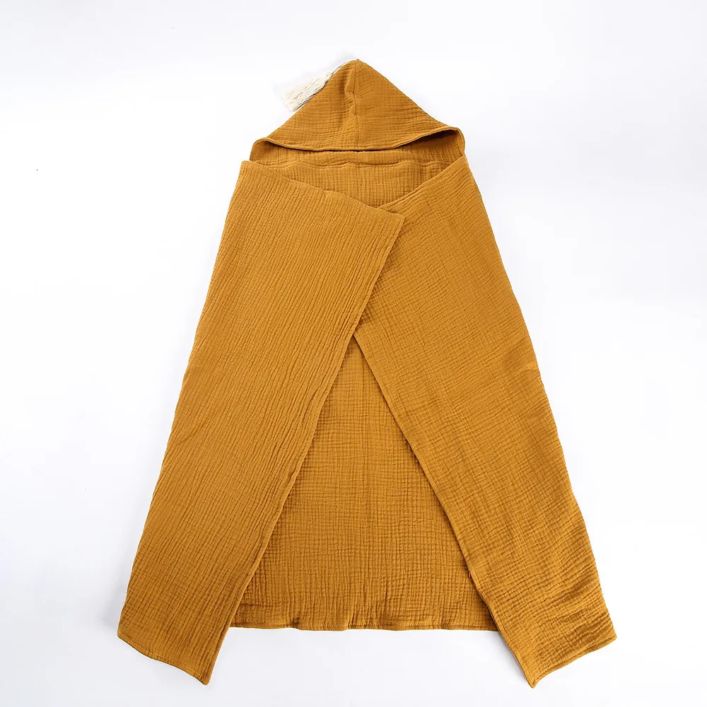 Towels Robes born Baby Boy Girl Bathrobe Towel 100% Cotton Infant Toddler Child Solid Color Hooded Bathrobe Cloak 231024