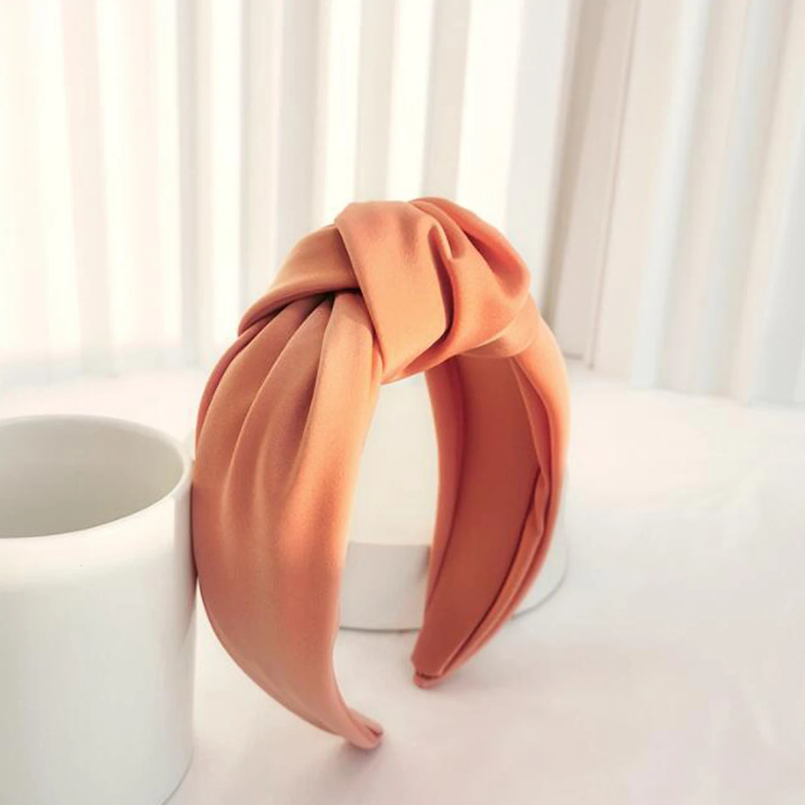 Headbands PROLY Fashion Women Headband Adult Wide Side Solid Color Hairband Center Knot Turban Casual Hair Accessories Wholesale 231025