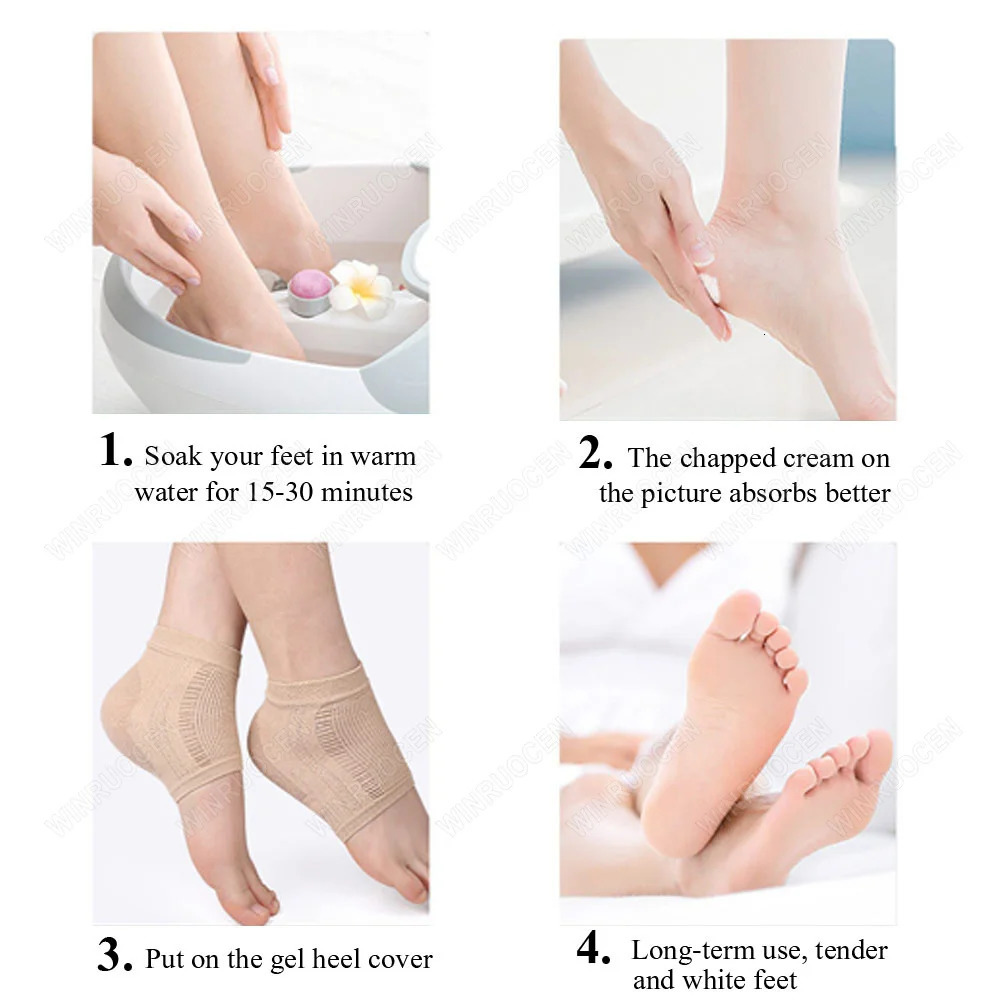 Shoe Parts Accessories Plantar Fasciitis Silicone Heel Socks Gel Moisturizing Anti Cracking Spurs Cracked Feet Pain Relief Care Pads 231025