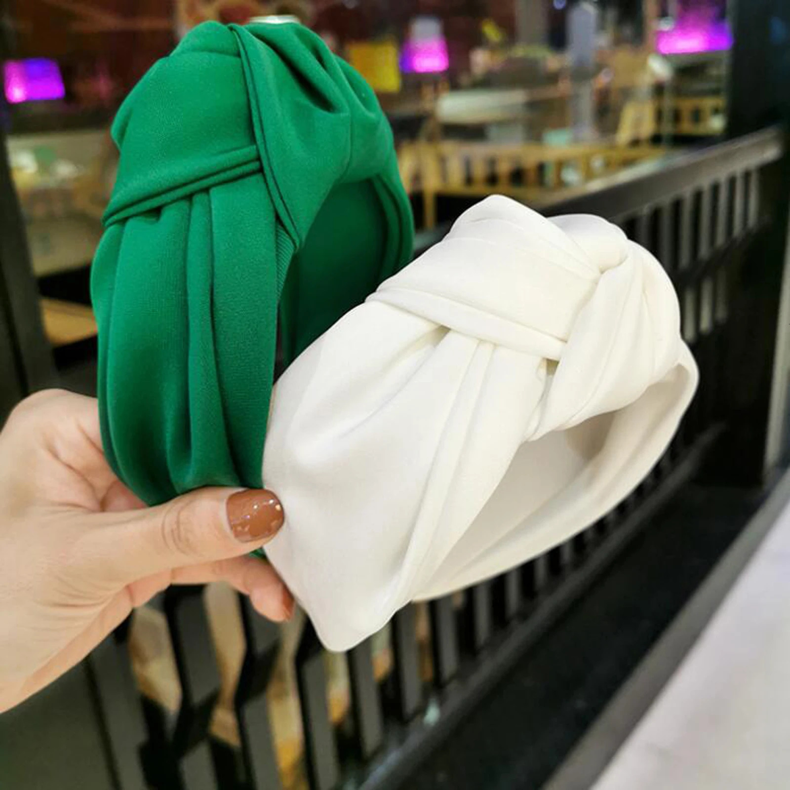 Headbands PROLY Fashion Women Headband Adult Wide Side Solid Color Hairband Center Knot Turban Casual Hair Accessories Wholesale 231025