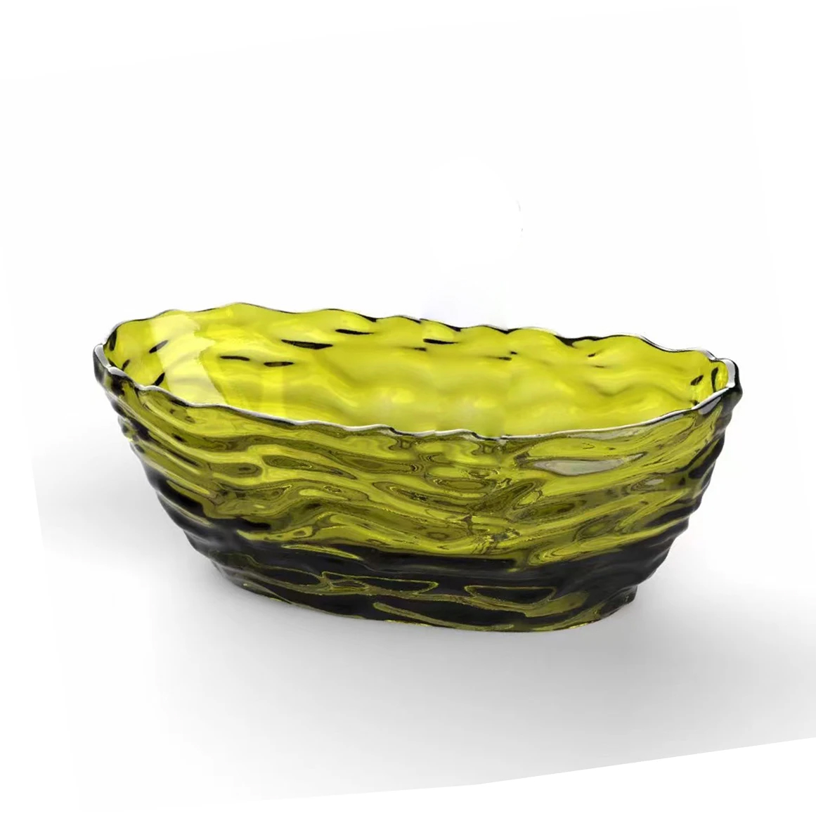 1750x785x640mm Oval Resin Water Ripple Bathtub Freestanding Floor Mounted Crystal Yellow Tansparent Tub BV001-4