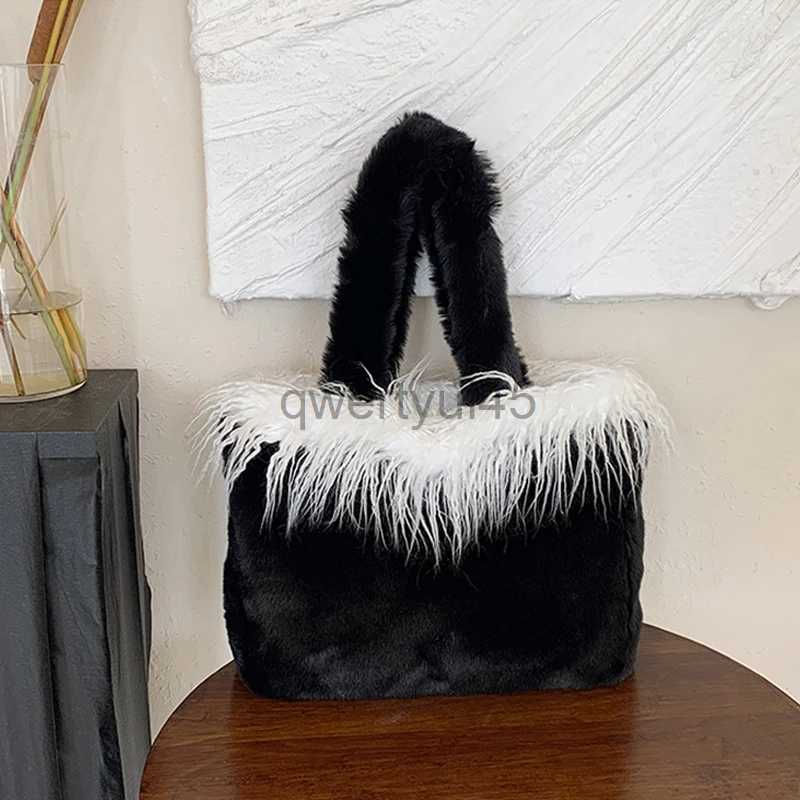 Shoulder Bags Bags New large capacity plush bag suitable for autumn/winter 2023 new paradigm shoulder bag elegant temperature tasler handbagqwertyui45