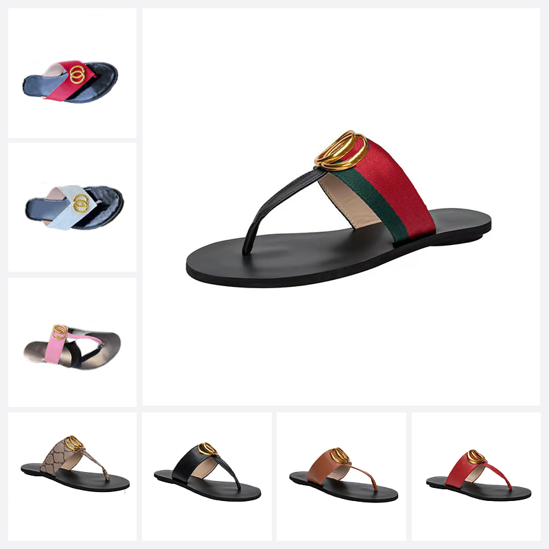 Designer Slide Summer sandals Fashion Men Beach Indoor Flat Flip Flops Leather Lady Women Shoes Ladies Slippers