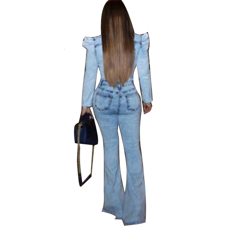 NIBESSER women Jumpsuit Denim Jeans Full Sleeve Bodycon Spring Autumn Sexy Club Night Romper playsuit Overall outfit T200509