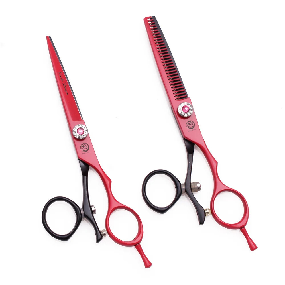 Scissors Shears Professional Hairdressing Scissors 5.5" 6" Purple Dragon JP 440C Swivel Thumb Hair Cutting Scissors Barber Thinning Shears Z