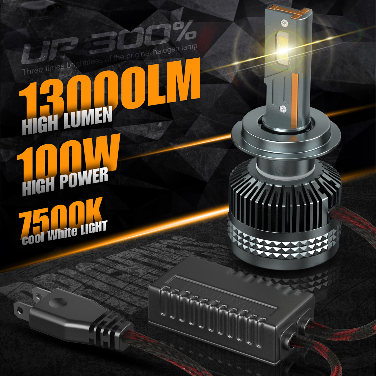 2PCS LED H4 Car Headlight Bulbs H1 H7 H8 H9 H11 Headlamps Kit 9005 HB3 9006 HB4 Auto Driving Running Led Lamp 75000K 200W 32V