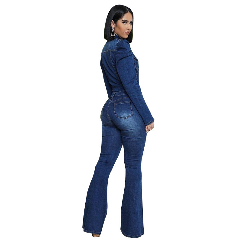 NIBESSER women Jumpsuit Denim Jeans Full Sleeve Bodycon Spring Autumn Sexy Club Night Romper playsuit Overall outfit T200509