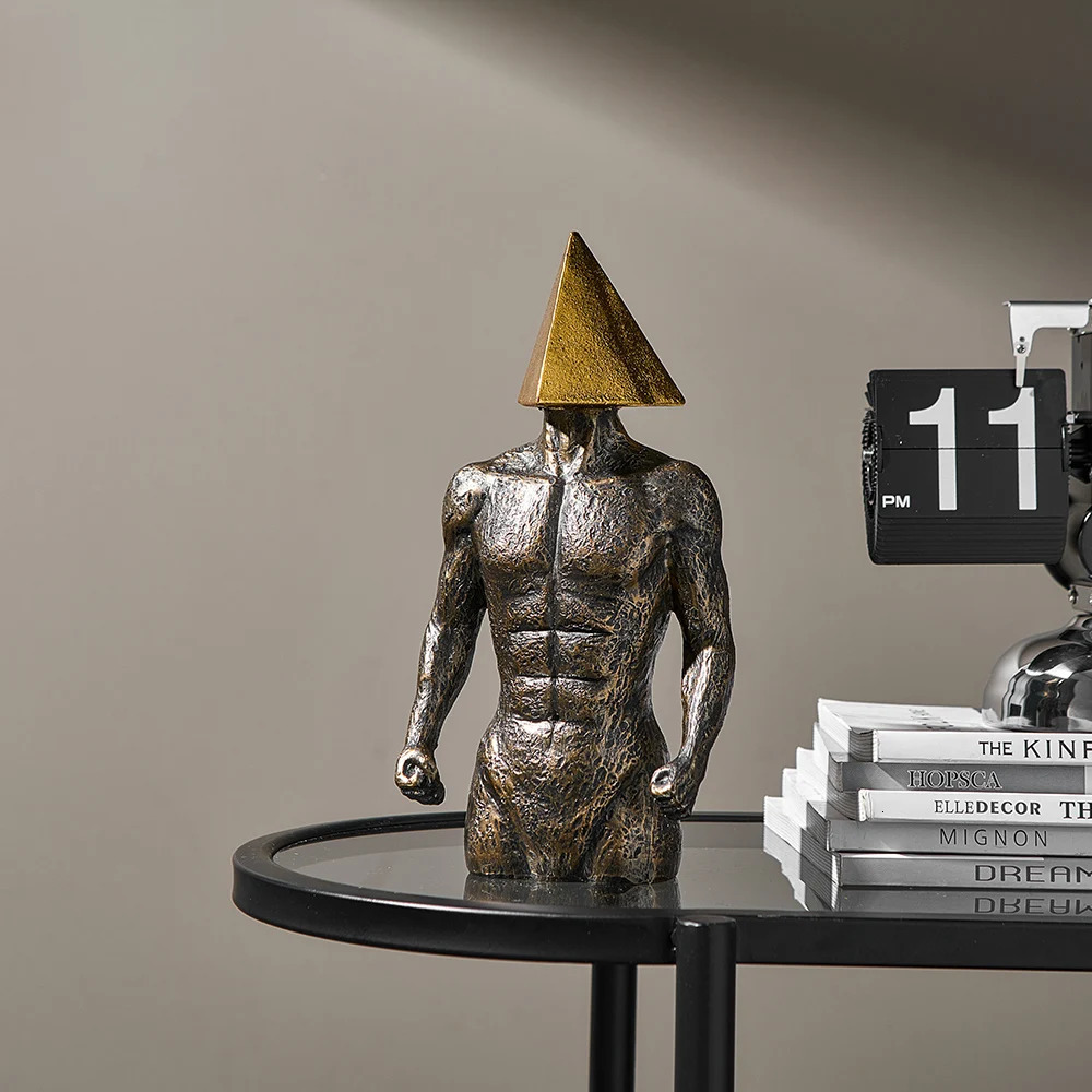 Christmas Decorations Modern Home Decoration Geometric Art Strong Body Statue Room Decor Desk Accessories Sculptures and Figurines Creative Ornament 2