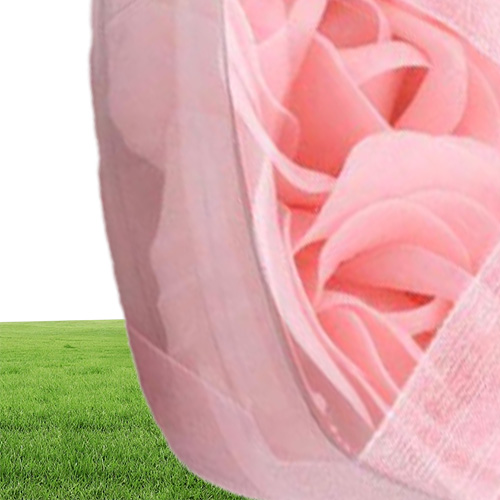 12 Boxes 6pcs Pink Decorative Rose Bud Petal Soap Flower Wedding Favor in Heartshaped Box