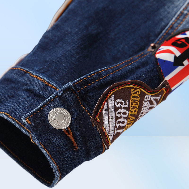 Men Embroidered Badge Denim Jacket Streetwear Hip Hop Men039s Motorcyle Jean Jackets Male Fashion Slim Outerwear Chaqueta Hombr