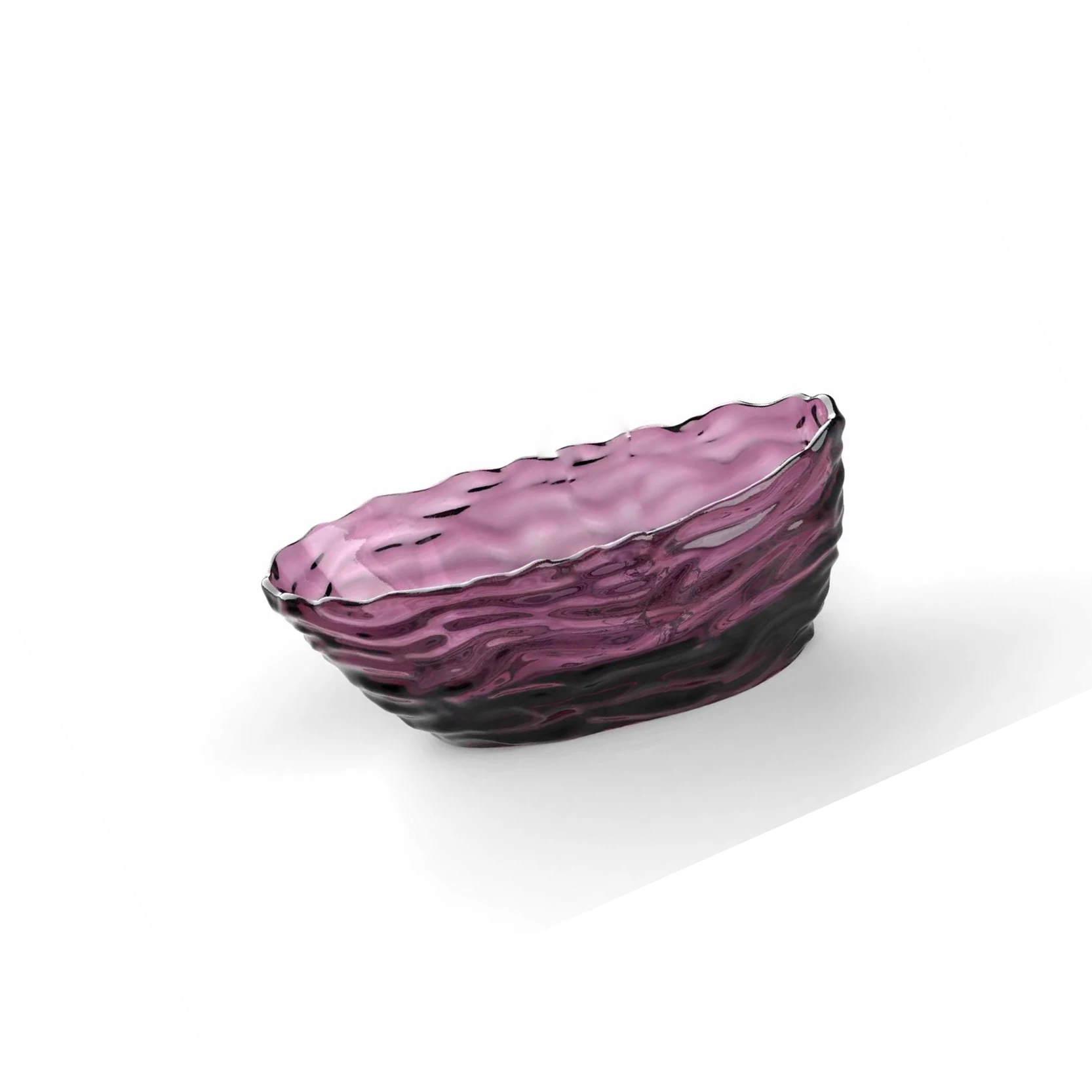 1750x785x640mm Oval Resin Water Ripple Bathtub Freestanding Floor Mounted Crystal Purple Tansparent Tub BV001-5