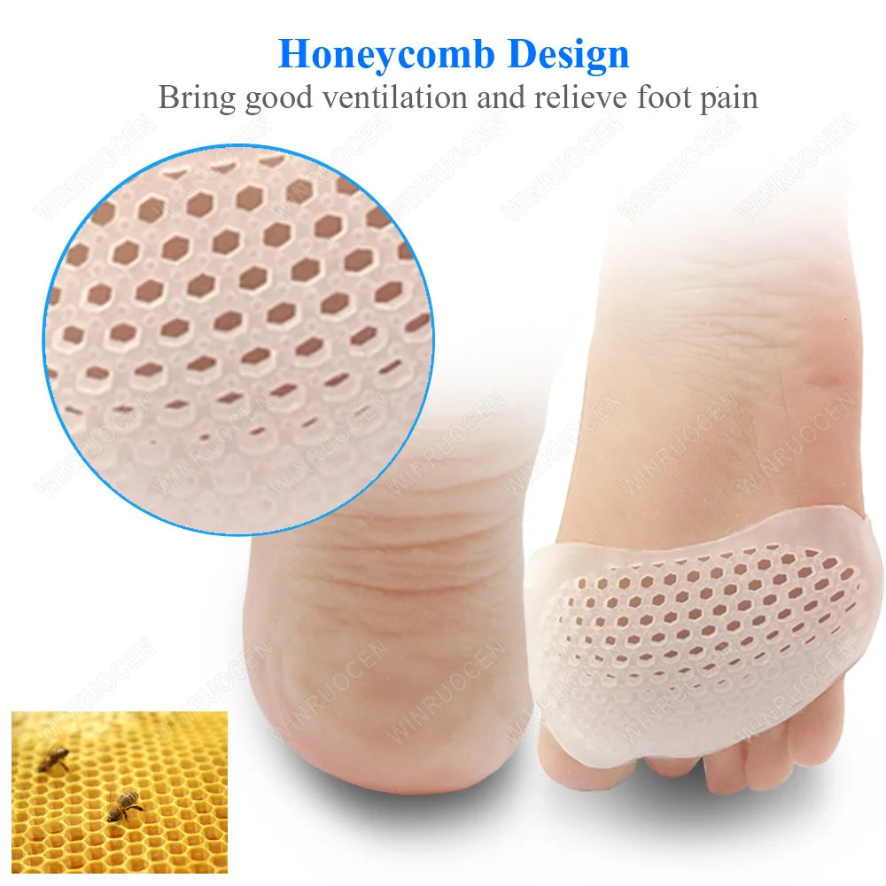 Shoe Parts Accessories Silicone Metatarsal Prevention Toe Separator Pads Ortics Foot Massage Insoles Forefoot Socks Pain Relief Care Tool 231025