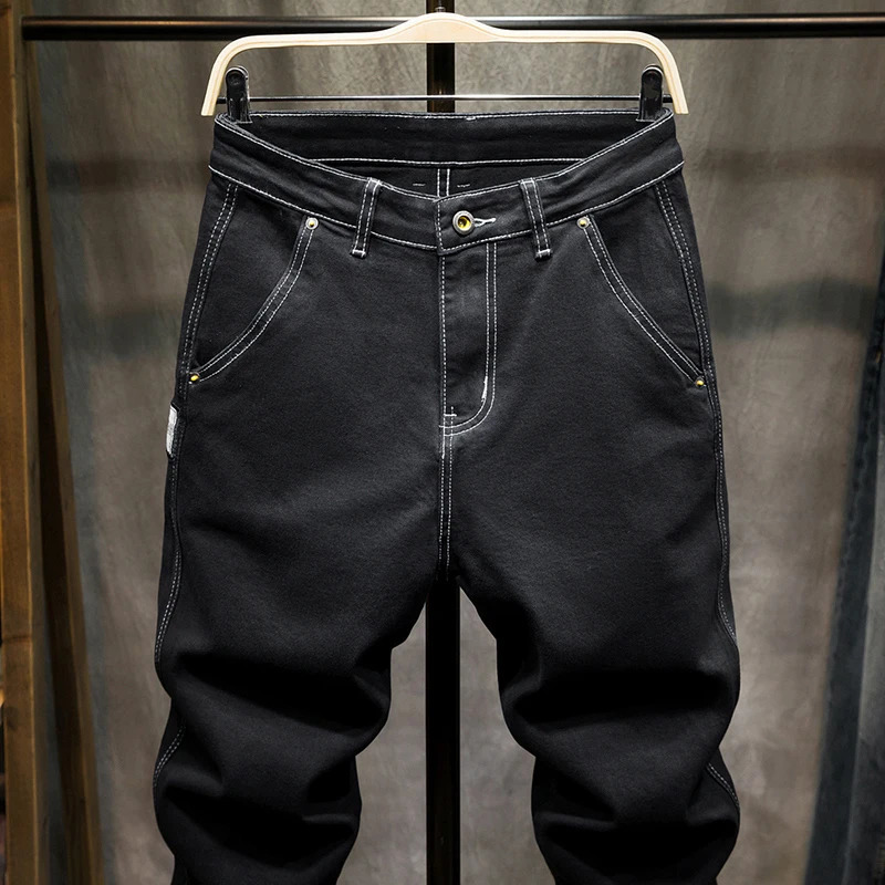 Mens Jeans Black For Men Loose Fit Stretch Baggy Wide Leg Casual Denim Trousers Oversized Streetwear Jean Homme Fashionable Cowboys 231025