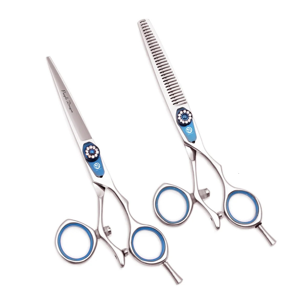 Scissors Shears Professional Hairdressing Scissors 5.5" 6" Purple Dragon JP 440C Swivel Thumb Hair Cutting Scissors Barber Thinning Shears Z