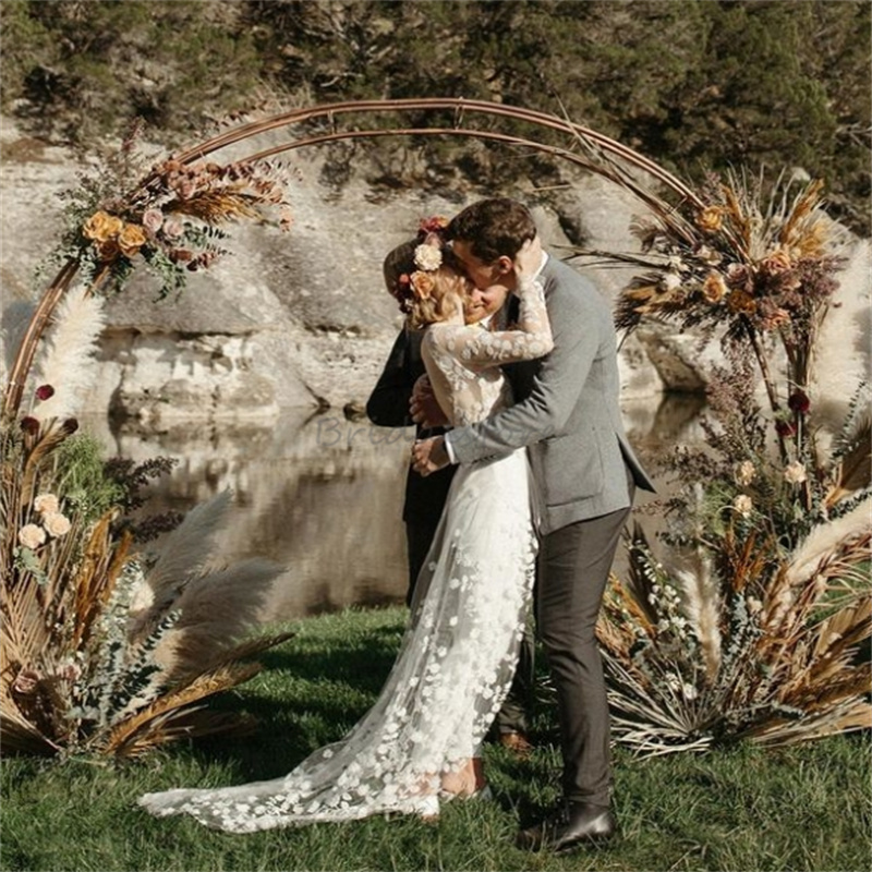 Fairy Gatsby Jumpsuit Wedding Dress With Skirt See Through Lace Boho Beach Pantsuit Bridal Dress 2024 Celtic Forest Garden Bride Vestido De Noiva Casa