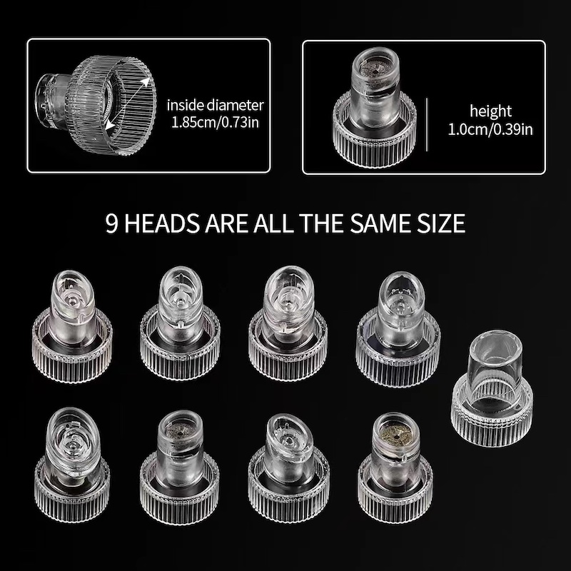 Wholesale 9Pack Skin Cleaning Tools Tips for H2O2 Water Oxygen Jet Hydra Beauty skin Cleansing Hydro Dermabrasion Hydro face care Machine Accessories