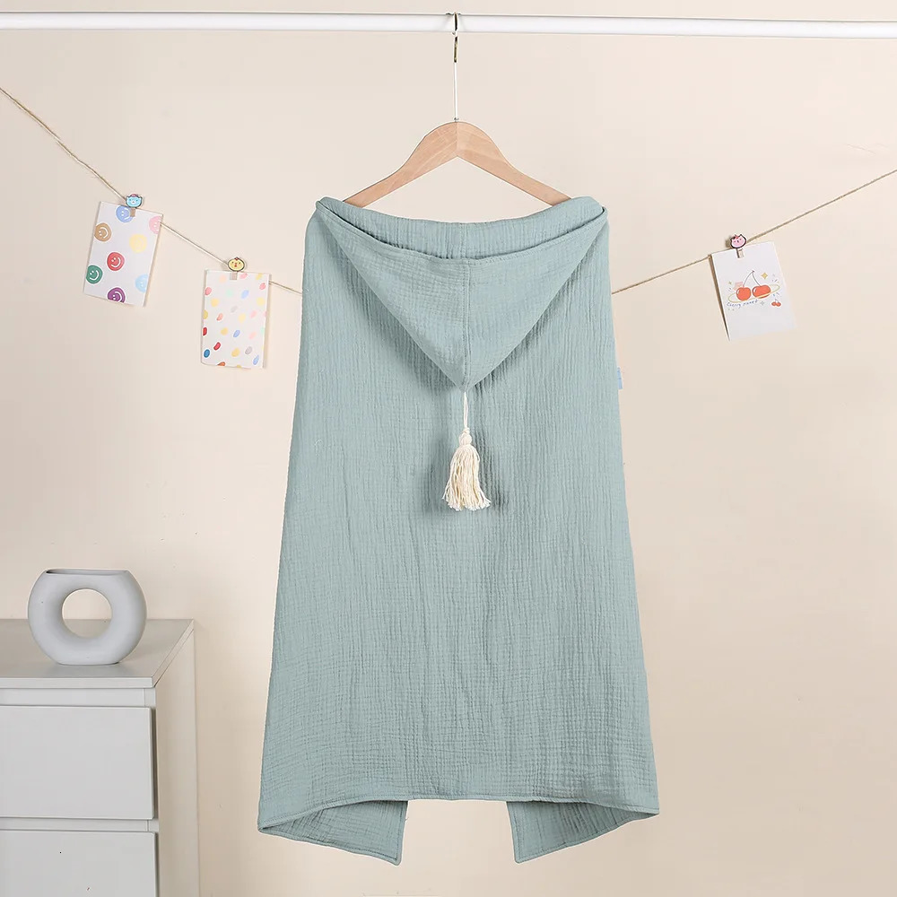 Towels Robes born Baby Boy Girl Bathrobe Towel 100% Cotton Infant Toddler Child Solid Color Hooded Bathrobe Cloak 231024