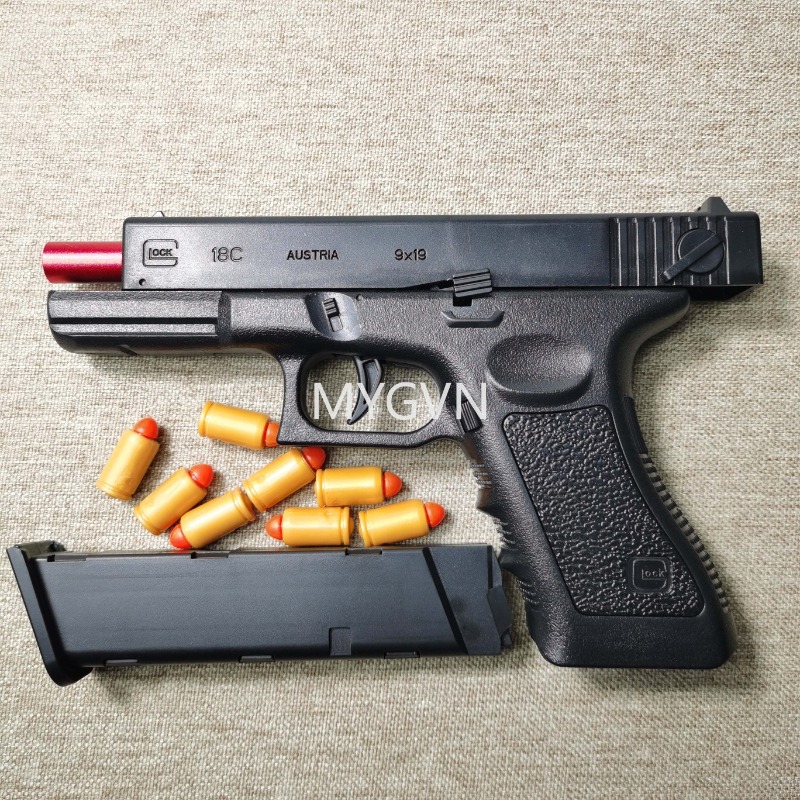 Shell Ejection Pistol Handgun Toy Gun Blaster with Extra Magazine Continuous Shooting Model Launcher For Adul