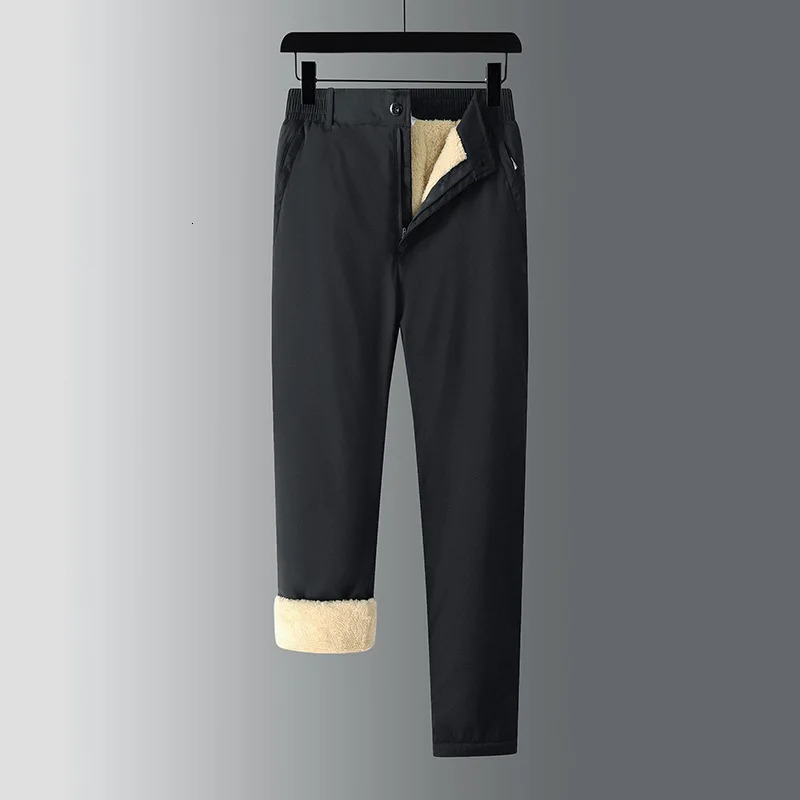 Mens Pants 120KG 6XL Fluffy Lining Winter Papas Thicker Trousers Grandpas Fleecy Business Big Size Office 0619 231025