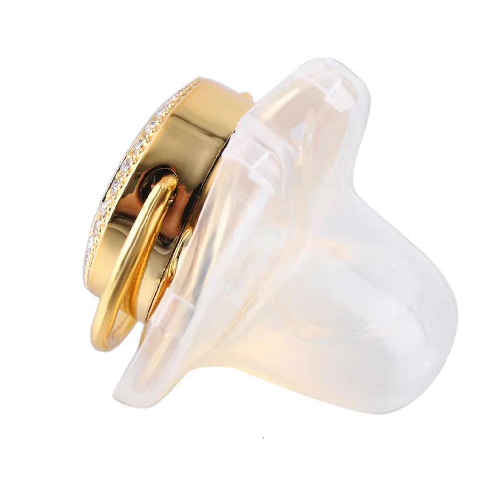 Soothers Teethers 24 Colors Bling Baby Pacifier Cartoon Crown Silicone Pacifiers with Rhinestone Dummy Clip Infant Shower Gift 231025