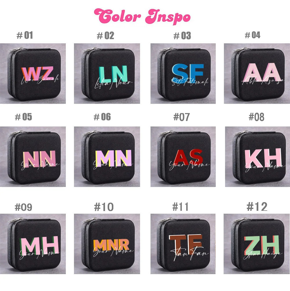 Jewelry Boxes Custom Initial Letters Leather Travel Jewelry Box Shadow Monogram Jewelry Box with Name Bridesmaid Proposal Gifts for Her 231025