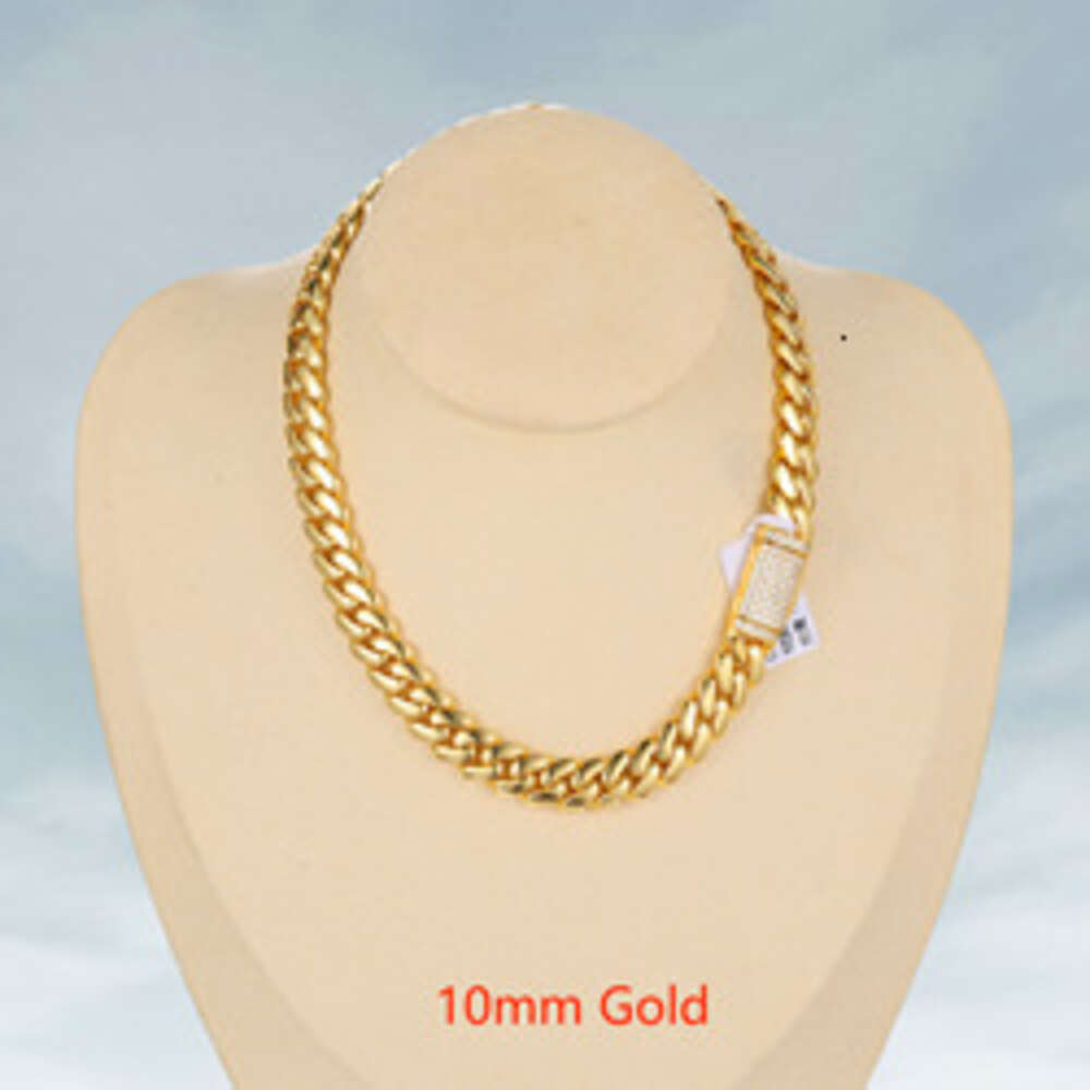 Cadena Cubana Wholesale Hip Hop 14k 18k 24k Real Gold Plated Heavy Solid Miami Cuban Link Chain Necklace for Men