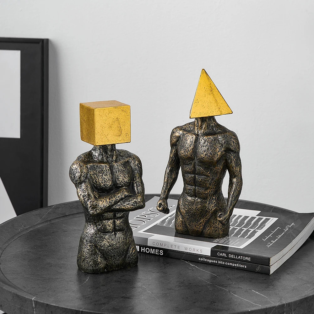 Christmas Decorations Modern Home Decoration Geometric Art Strong Body Statue Room Decor Desk Accessories Sculptures and Figurines Creative Ornament 2