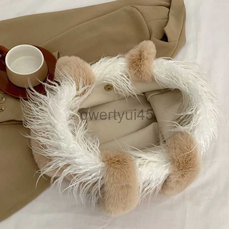 Shoulder Bags Bags New large capacity plush bag suitable for autumn/winter 2023 new paradigm shoulder bag elegant temperature tasler handbagqwertyui45