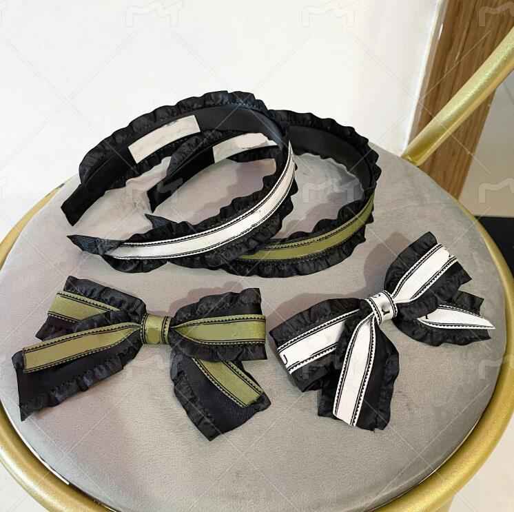 High Quality Women Girls Brand Letter Printing Headbands Hair Claw Fashion Bowknot Headwear Cloth Fabric Hairpin HairJewelry Hairs Accessories