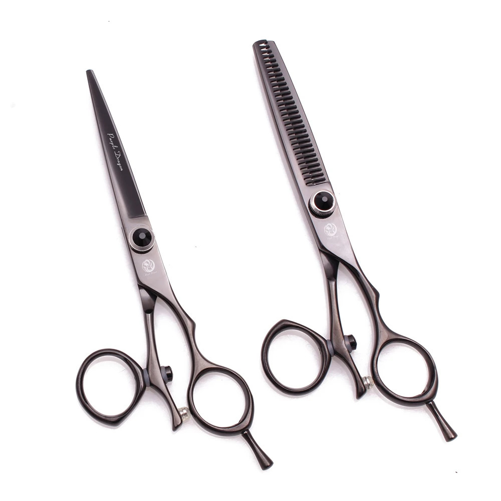 Scissors Shears Professional Hairdressing Scissors 5.5" 6" Purple Dragon JP 440C Swivel Thumb Hair Cutting Scissors Barber Thinning Shears Z