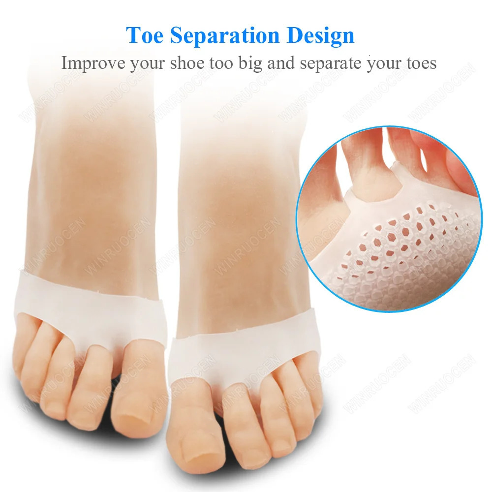 Shoe Parts Accessories Silicone Metatarsal Prevention Toe Separator Pads Ortics Foot Massage Insoles Forefoot Socks Pain Relief Care Tool 231025