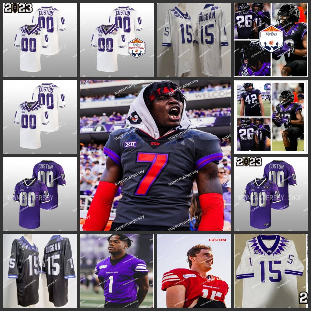 Steve Avila LaDainian Tomlinson TCU Football Jersey Kenny Hill Garret Wallow Corey Bethley Sewo Olonilua TreVius Hodges-Tomlinson Custom TCU Horned Frogs Jerseys