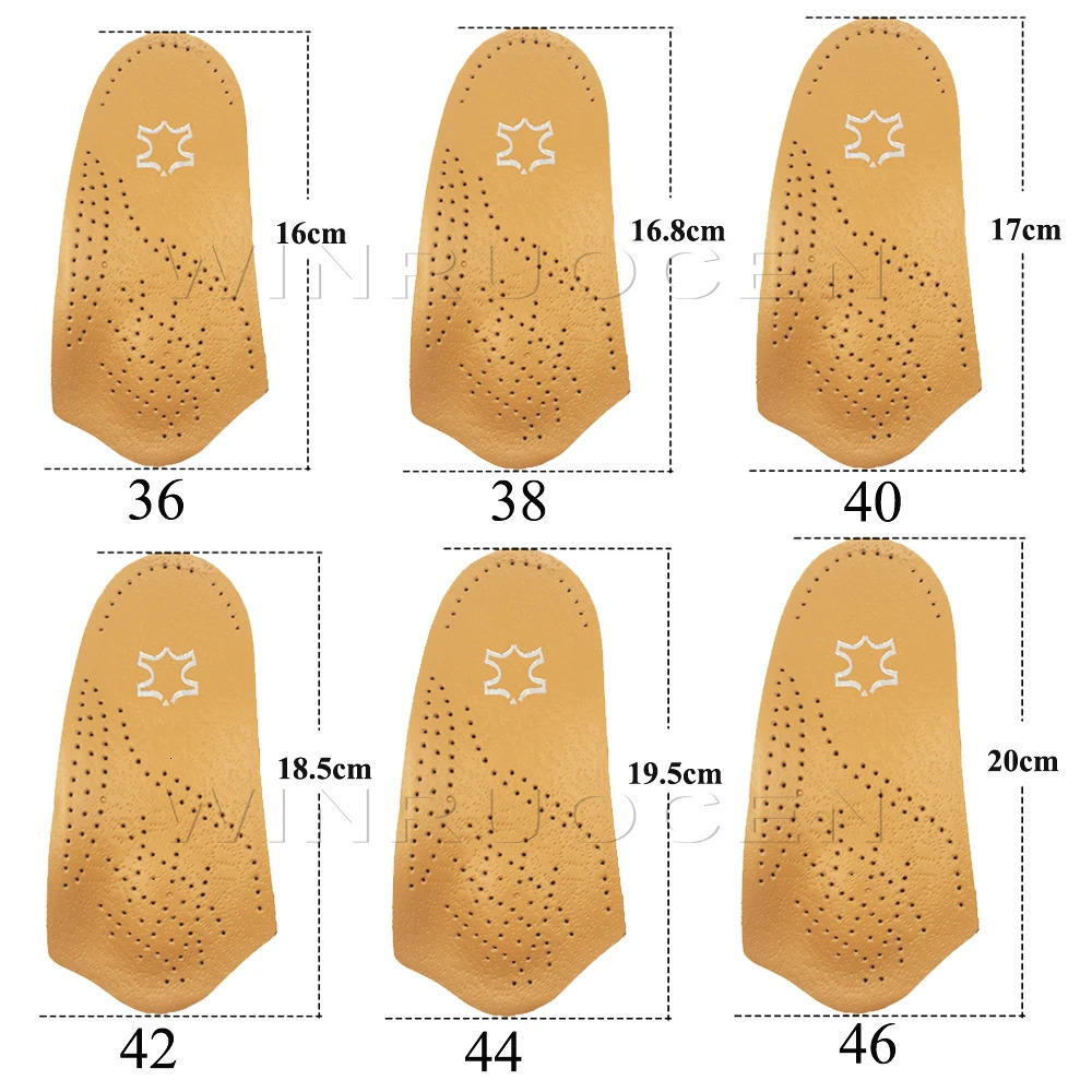 Shoe Parts Accessories 34 Leather Orthopedic Shoes Insole For Flat Feet Arch Support Ortic Sole Insoles Men And Women Foot Care 231026