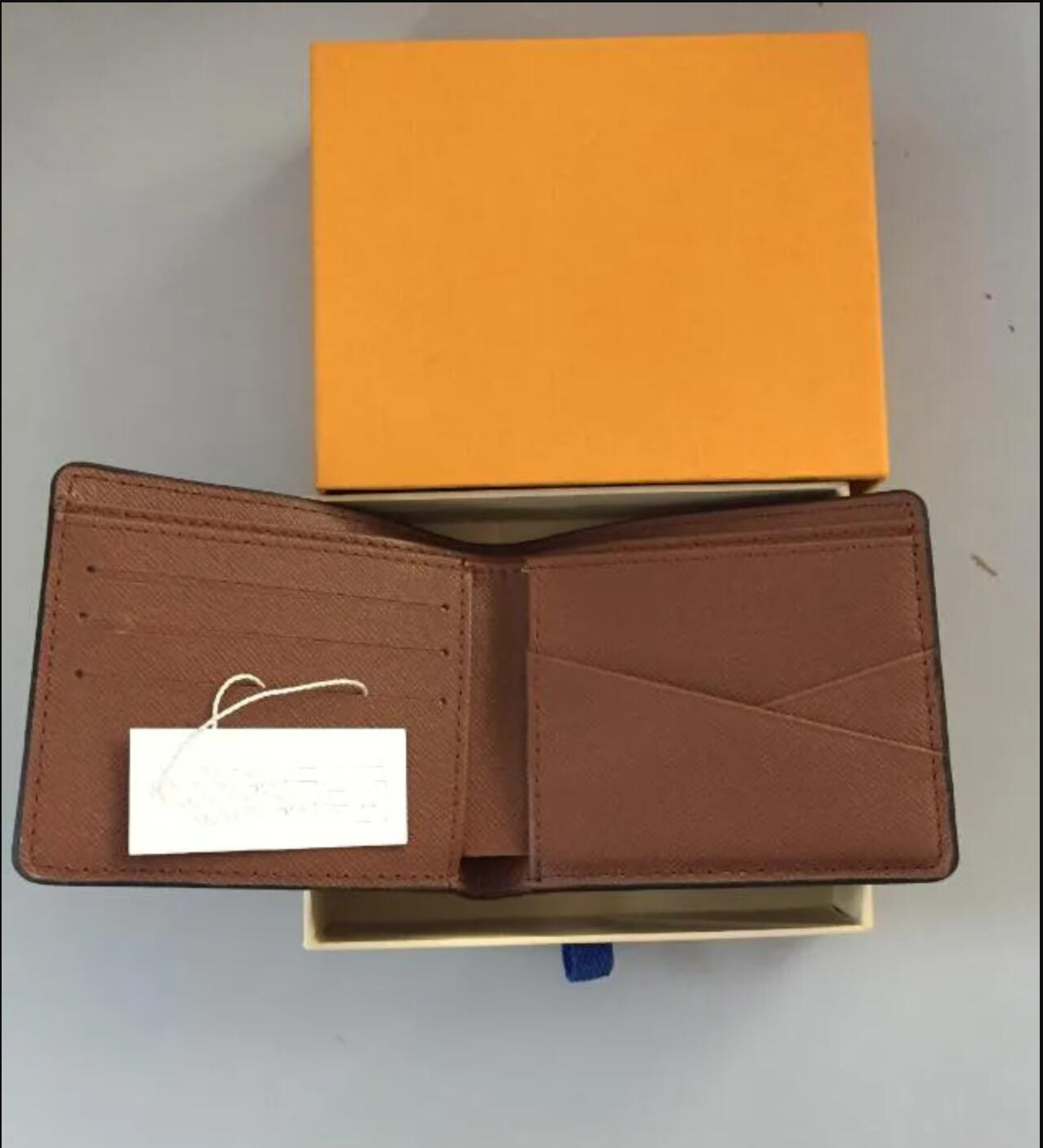 M60895/61665 10A quality Mens leather Wallet Men old flower Coin Wallet Small Clutches Men's Purse Coin Pouch Short Men Wallet with box dust bag 6 colors